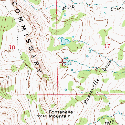 Topographic Map of Fontenelle Lakes, WY