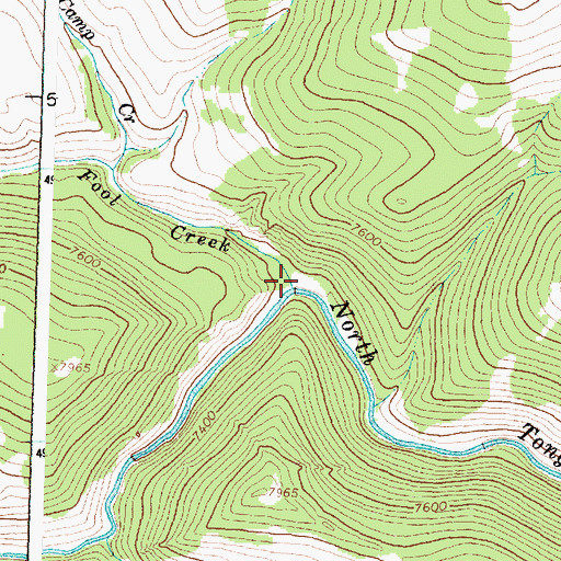 Topographic Map of Fool Creek, WY