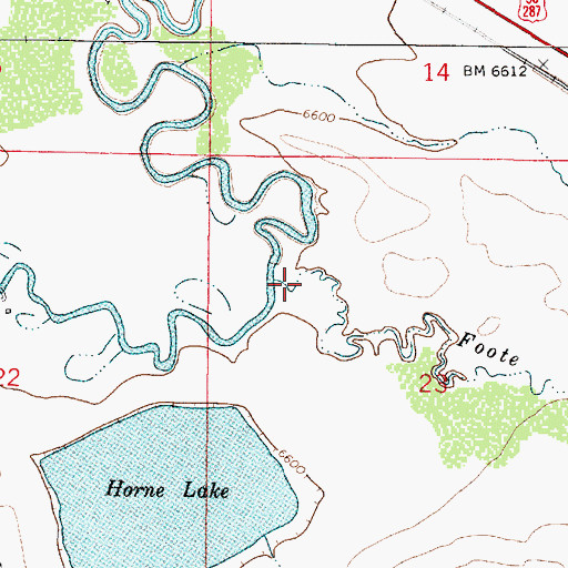 Topographic Map of Foote Creek, WY