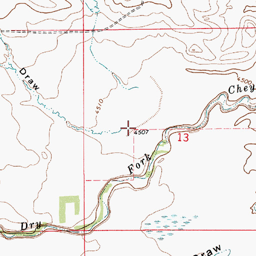 Topographic Map of Ford Draw, WY
