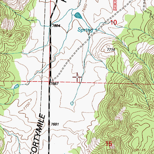 Topographic Map of Fortymile Flat, WY