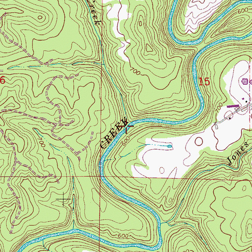 Topographic Map of Little Rock Creek, AL