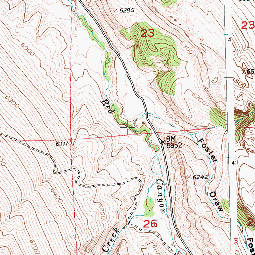 Topographic Map of Foster Draw, WY