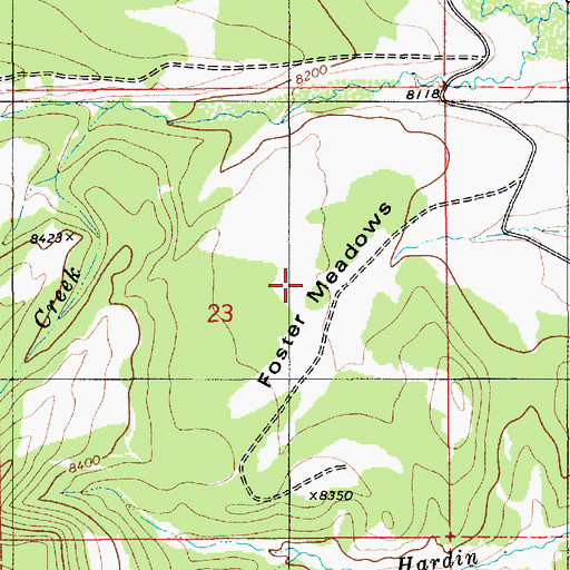 Topographic Map of Foster Meadows, WY