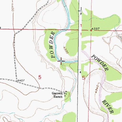 Topographic Map of Fourmile Creek, WY