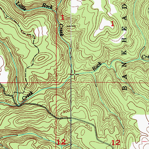 Topographic Map of Little Rock Creek, AL