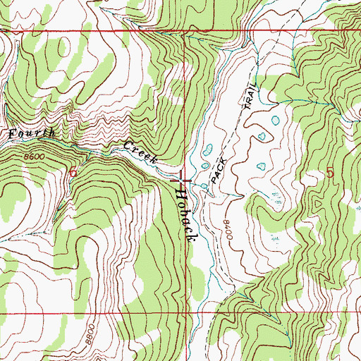 Topographic Map of Fourth Creek, WY