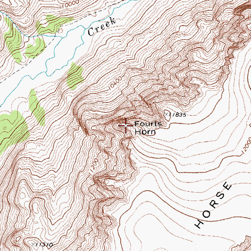 Topographic Map of Fourts Horn, WY