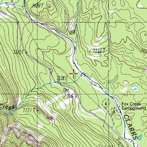 Topographic Map of Fox Creek, WY