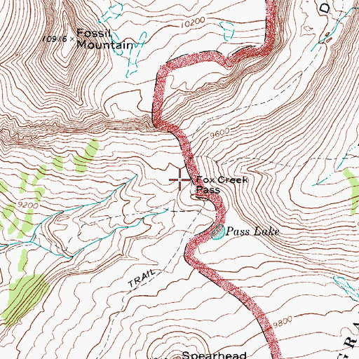 Topographic Map of Fox Creek Pass, WY
