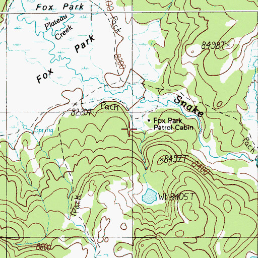 Topographic Map of Fox Park Patrol Cabin, WY