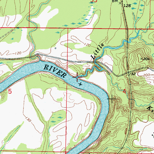 Topographic Map of Little Sandy Creek, AL