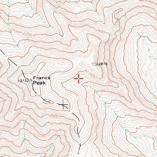 Topographic Map of Francs Peak, WY