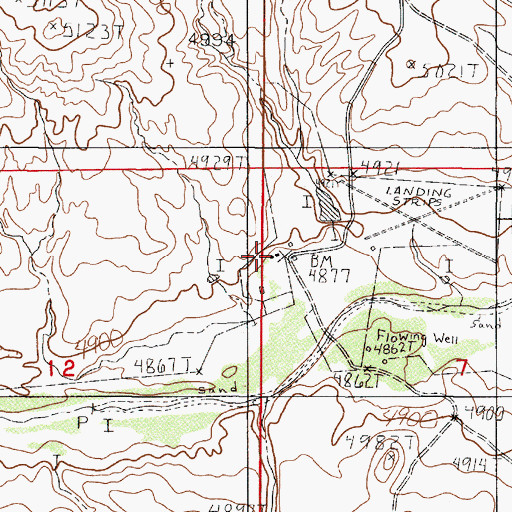 Topographic Map of Fred Taylor Ranch, WY