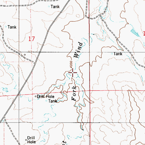 Topographic Map of Freda Creek, WY