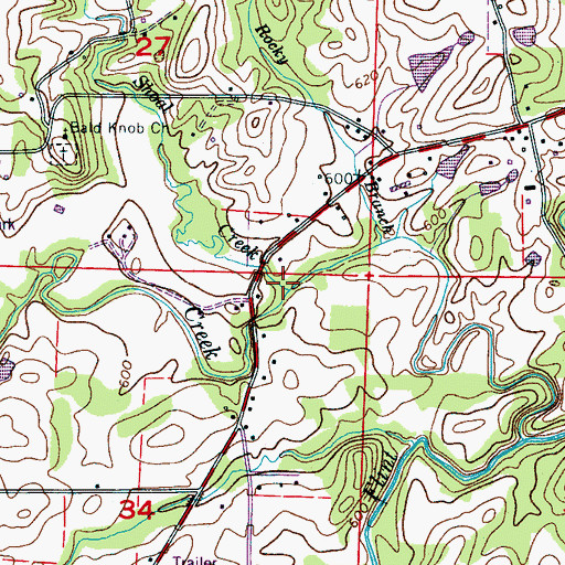 Topographic Map of Little Shoal Creek, AL