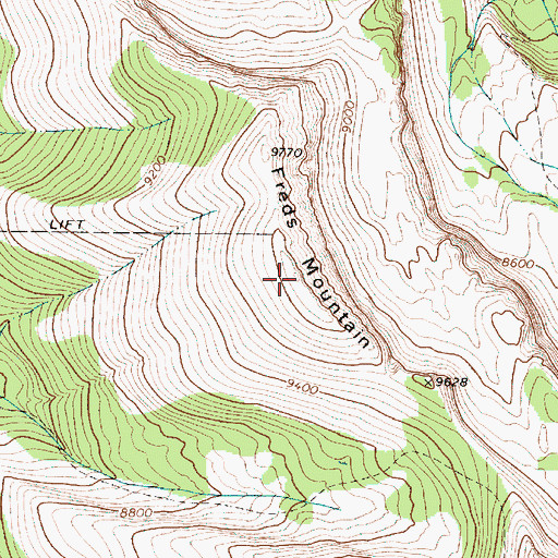 Topographic Map of Freds Mountain, WY
