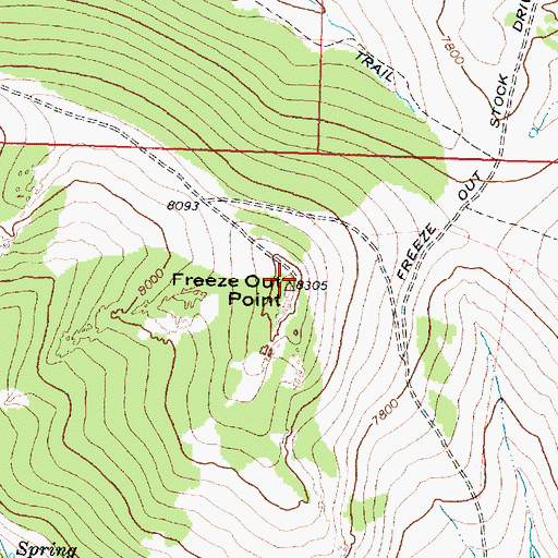 Topographic Map of Freeze Out Point, WY