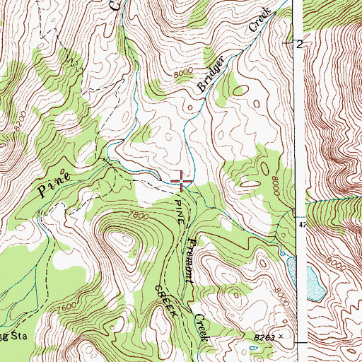 Topographic Map of Fremont Creek, WY