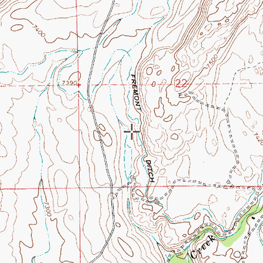 Topographic Map of Fremont Ditch, WY