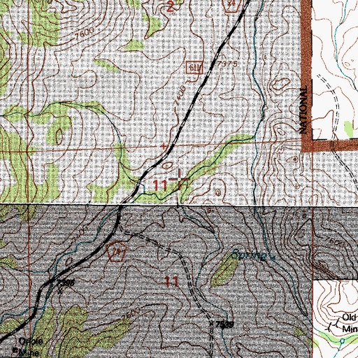 Topographic Map of French Creek, WY