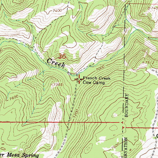 Topographic Map of French Creek Cow Camp, WY