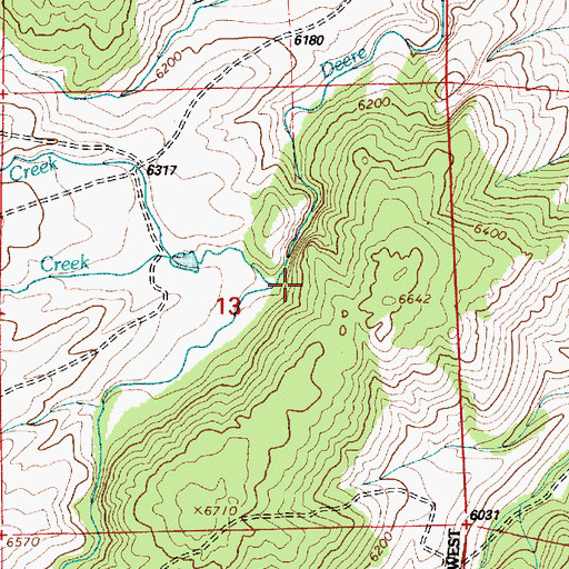 Topographic Map of French Joe Creek, WY