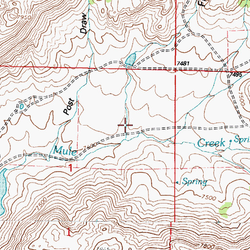 Topographic Map of Frenchy Draw, WY