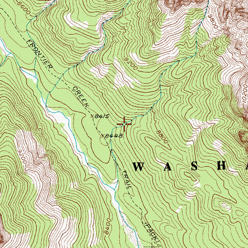 Topographic Map of Frontier Creek Trail, WY
