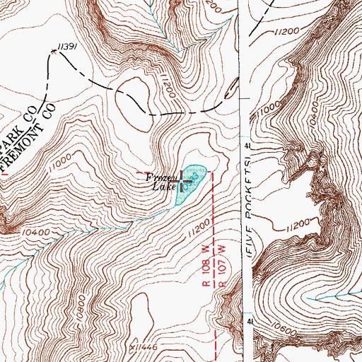 Topographic Map of Frozen Lake, WY