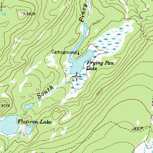 Topographic Map of Frying Pan Lake, WY