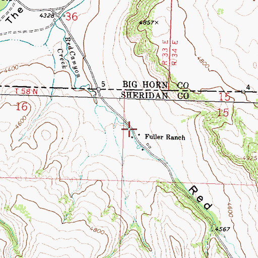 Topographic Map of Fuller Ranch, WY