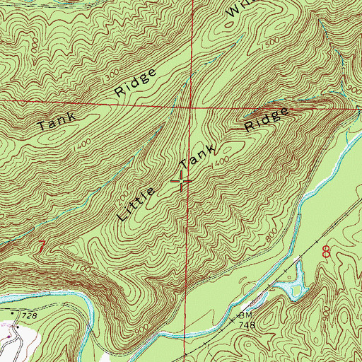 Topographic Map of Little Tank Ridge, AL