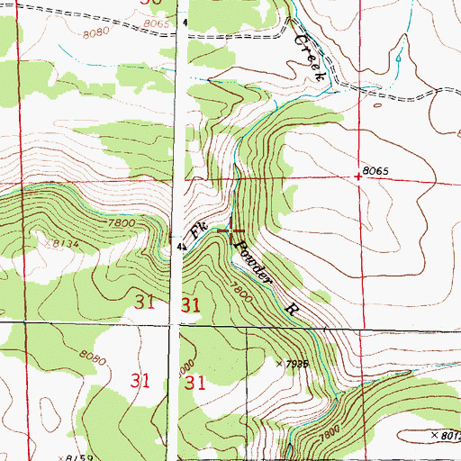 Topographic Map of Gammon Creek, WY