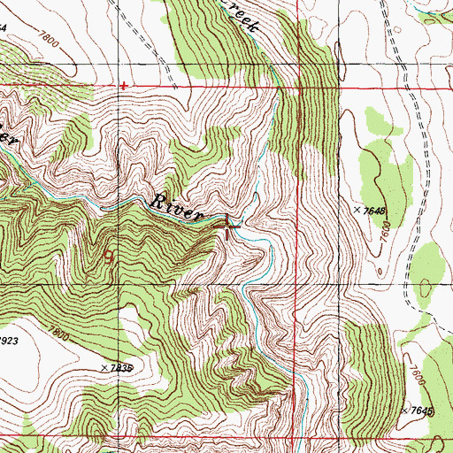 Topographic Map of Gardner Creek, WY