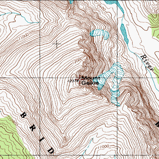 Topographic Map of Mount Geikie, WY