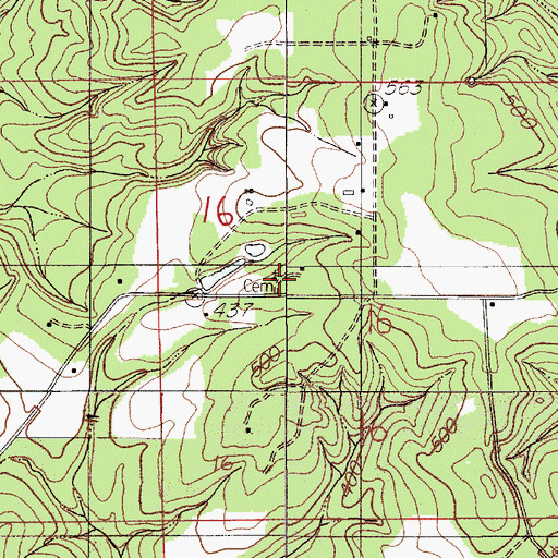 Topographic Map of Little Zion Church, AL
