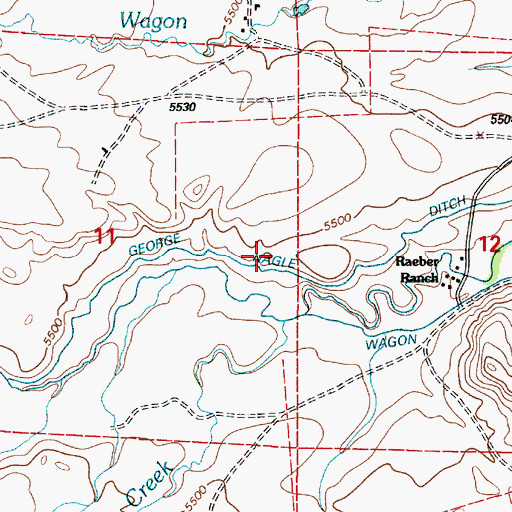 Topographic Map of George Nagle Ditch, WY