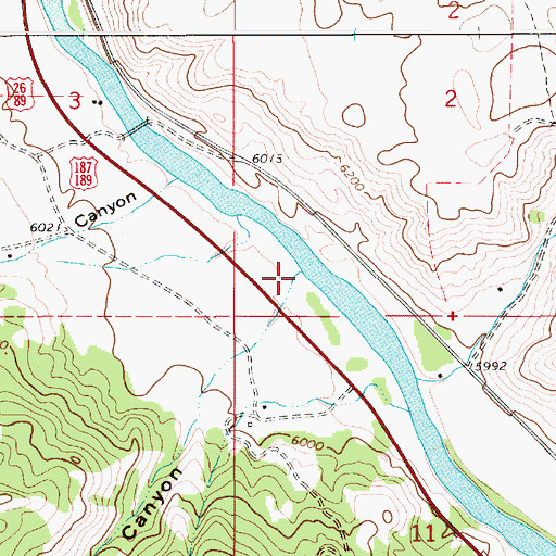 Topographic Map of Georges Canyon, WY