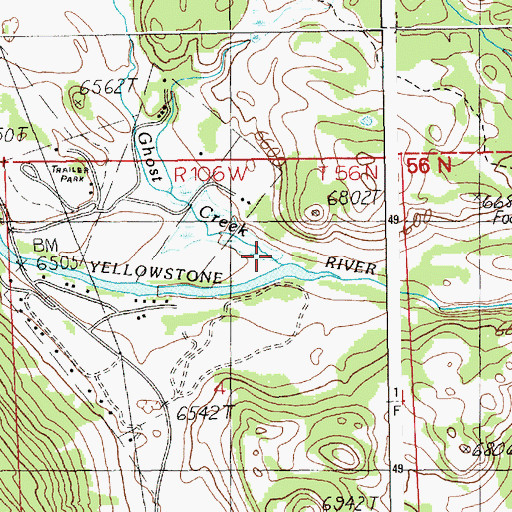 Topographic Map of Ghost Creek, WY