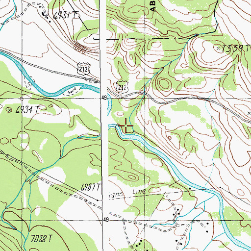 Topographic Map of Gilbert Creek, WY