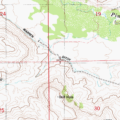 Topographic Map of Gilbert Warren Ditch, WY