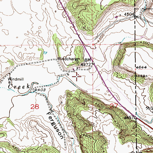 Topographic Map of Gillette Canyon, WY