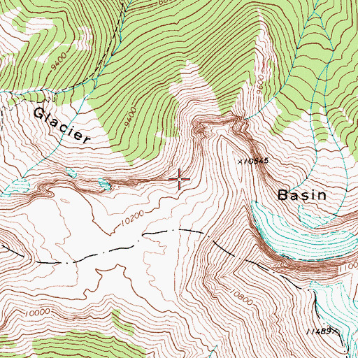 Topographic Map of Glacier Basin, WY