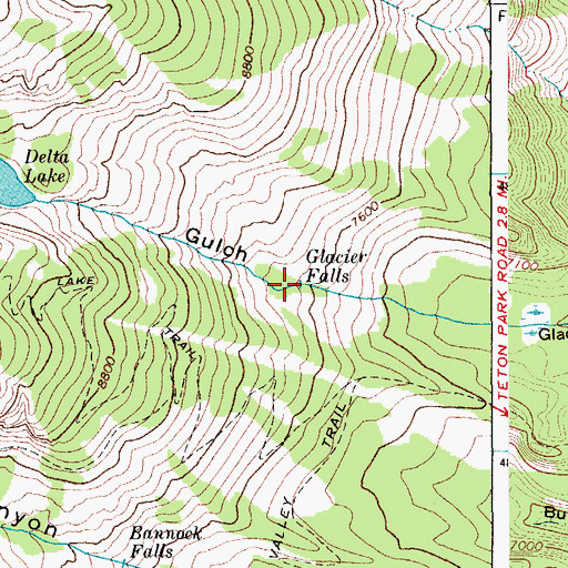 Topographic Map of Glacier Falls, WY