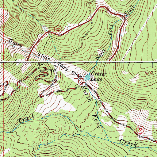 Topographic Map of Glory Slide, WY