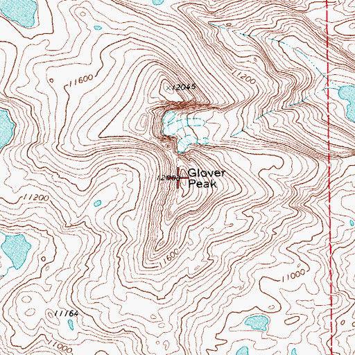 Topographic Map of Glover Peak, WY