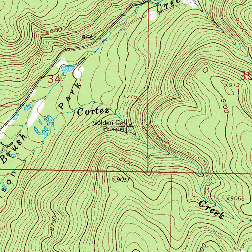 Topographic Map of Golden Gate Prospect, WY