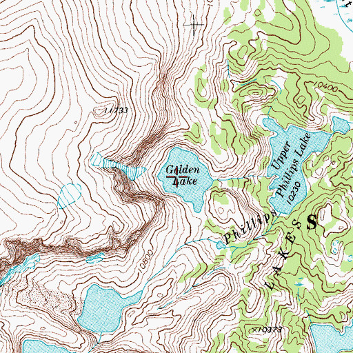 Topographic Map of Golden Lake, WY