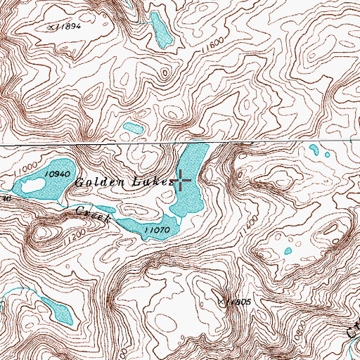 Topographic Map of Golden Lakes, WY